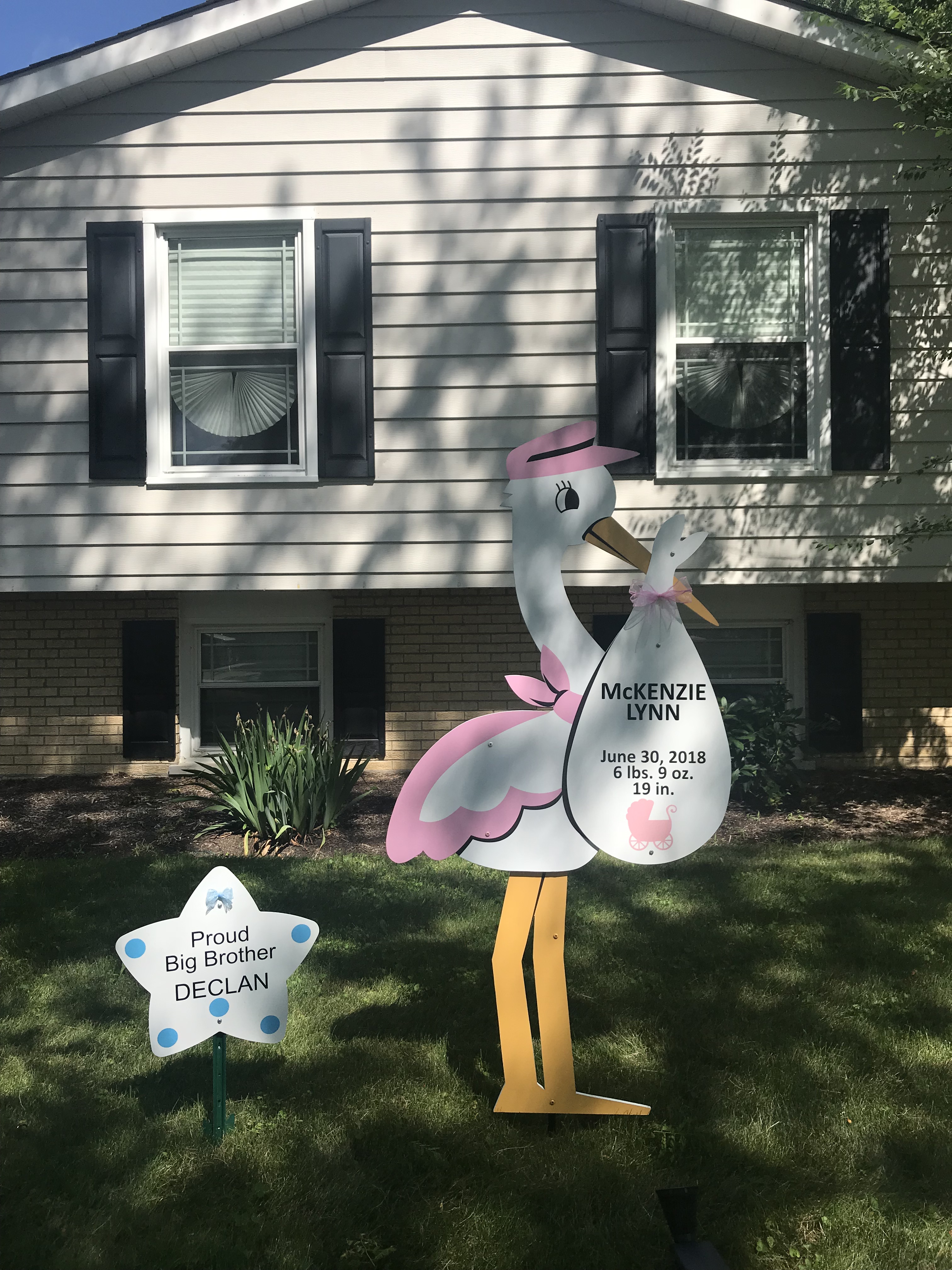 Stork yard sign