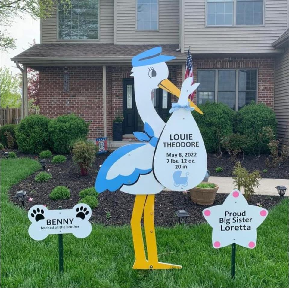 Stork yard sign